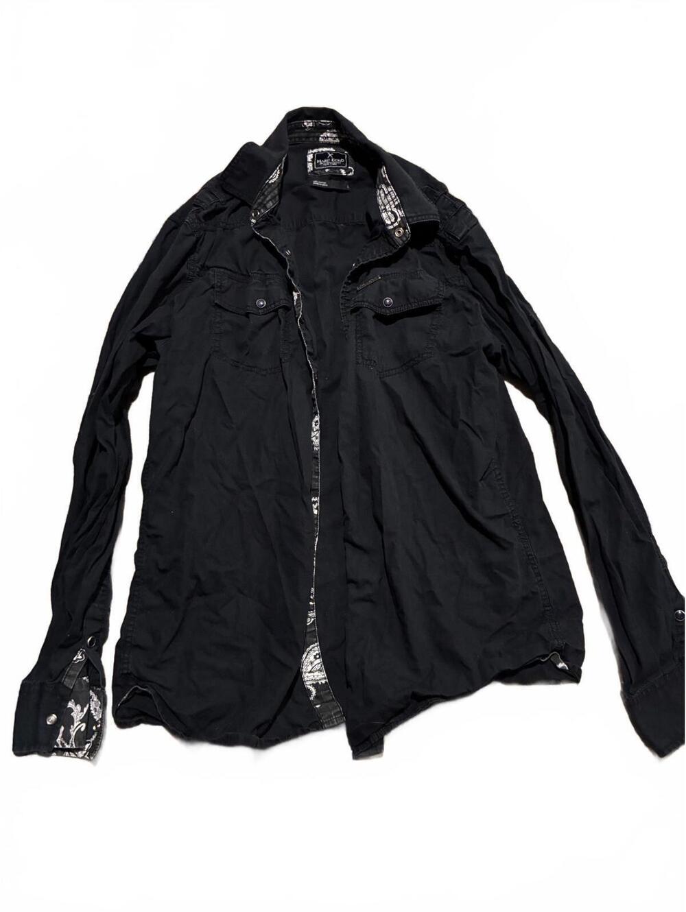 Marc Ecko Black Cotton Long Sleeve Shirt Size L [COPY]